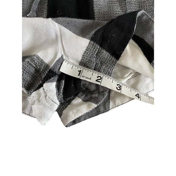 Cloth & Stone Buffalo Check Romper Black White Anthropologie Small Pockets $128 - Picture 12 of 12